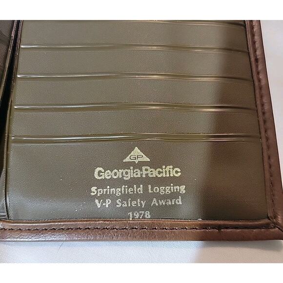 Vintage 1978 Georgia Pacific Wallet Inscribed Springfield Logging Safety Award - Picture 4 of 7